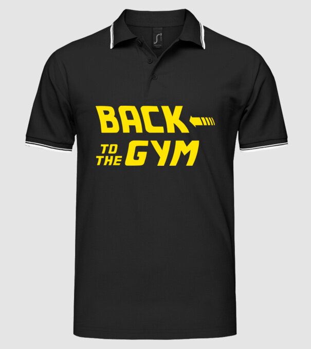 Back to the gym model negru pe tricou