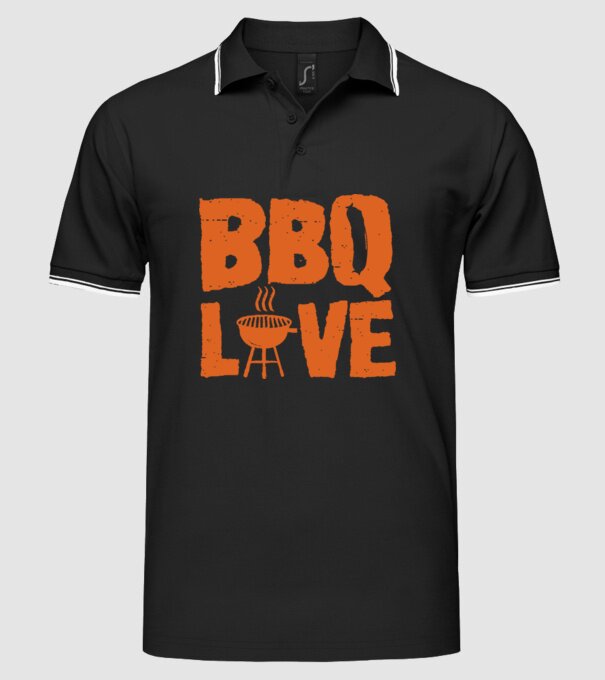 BBQ LOVE model negru pe tricou