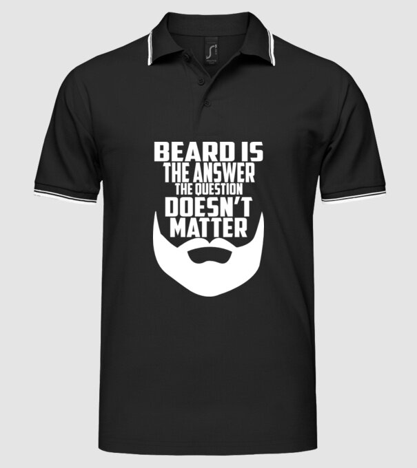 Beard is the answer model negru pe tricou