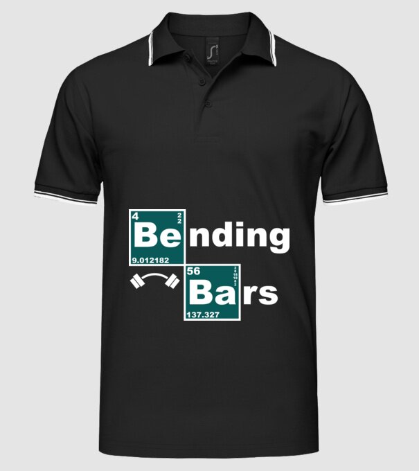 Bending bars model negru pe tricou