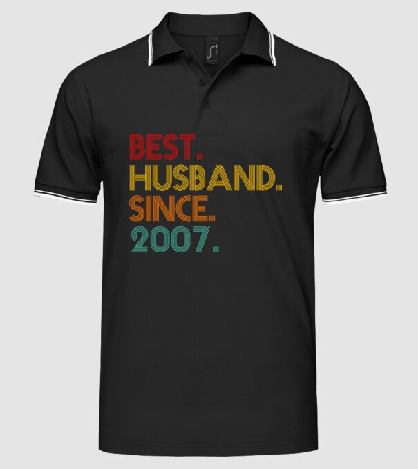 best husband since 2007 retro model negru pe tricou