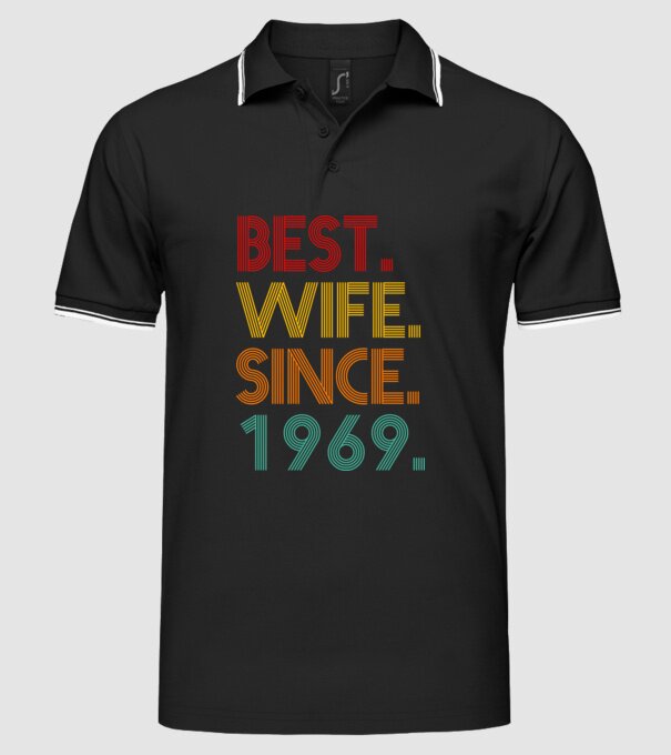 best wife since 1969 retro model negru pe tricou