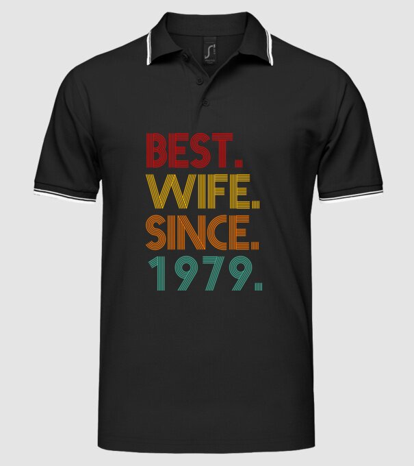 best wife since 1979 retro model negru pe tricou