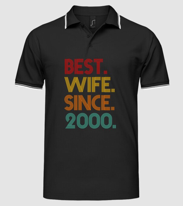 best wife since 2000 retro model negru pe tricou