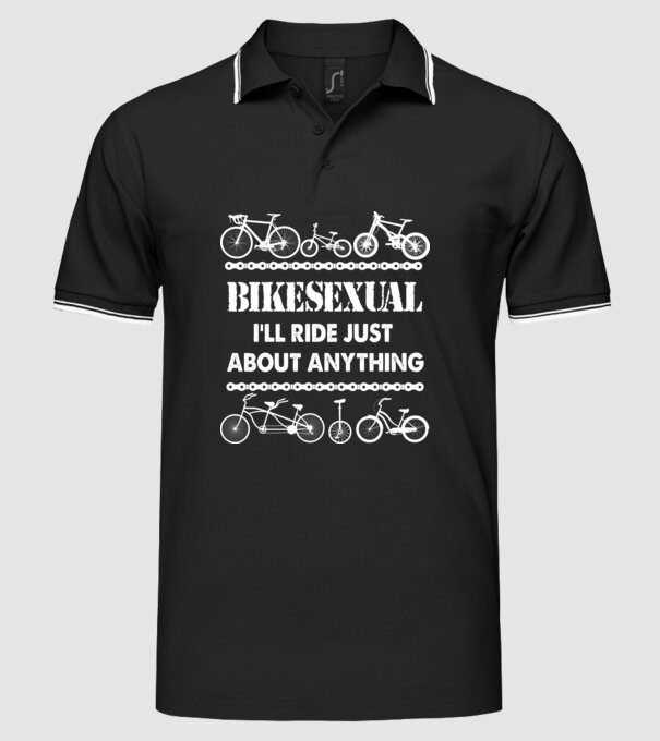 Bikesexual white model negru pe tricou