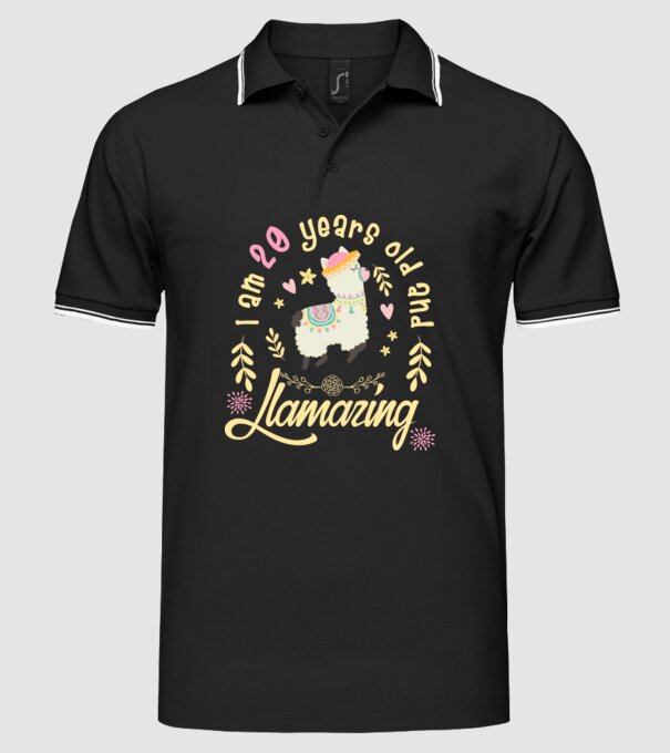 Birthday Llamazing 20 years old model negru pe tricou
