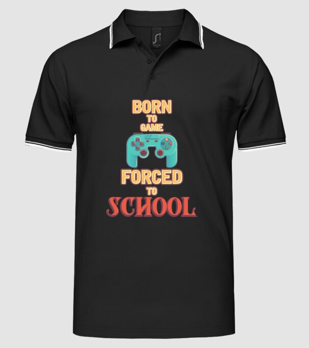 Born to game model negru pe tricou
