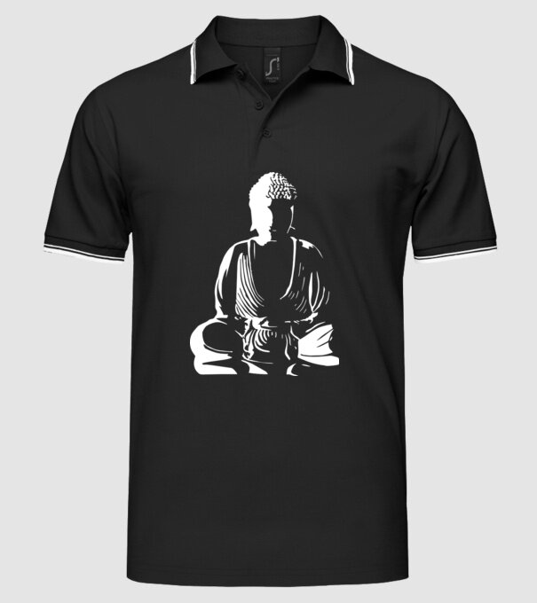 buddha silhouette model negru pe tricou