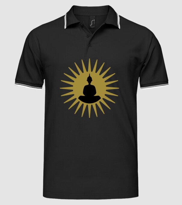 buddha star model negru pe tricou