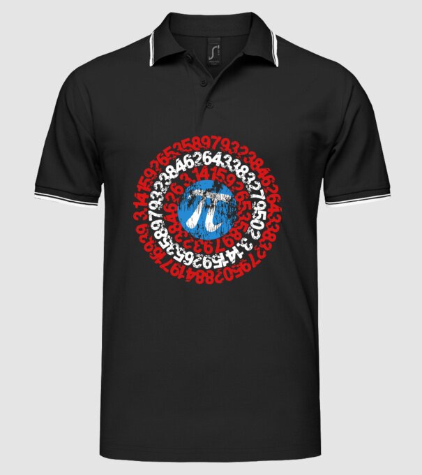 Captain PI model negru pe tricou