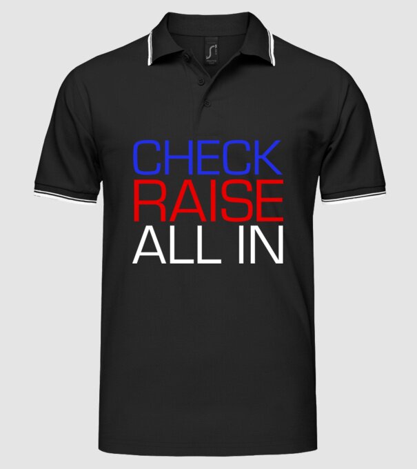 Check Raise model negru pe tricou