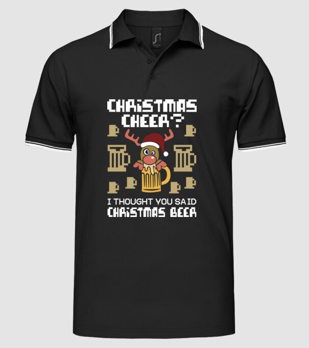 Christmas beer pulovăr urât model negru pe tricou