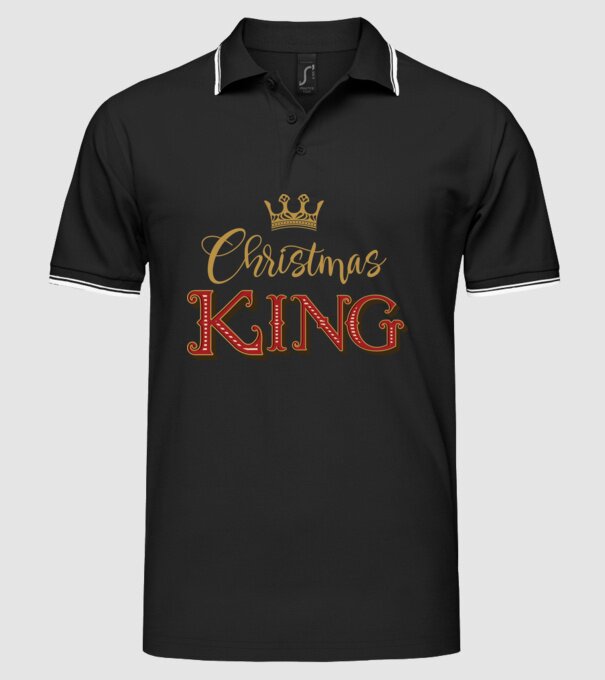 Christmas King model negru pe tricou
