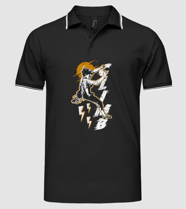 CLIMB retro model negru pe tricou