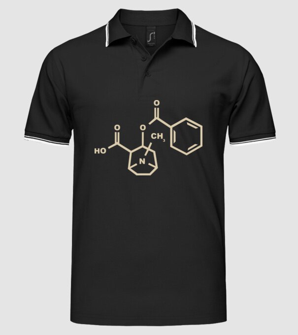 Cocaine model negru pe tricou