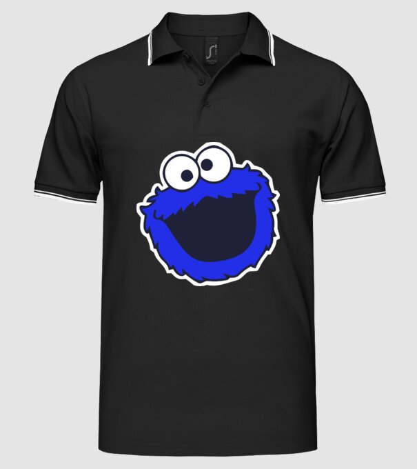 Cookie Monster Face model negru pe tricou