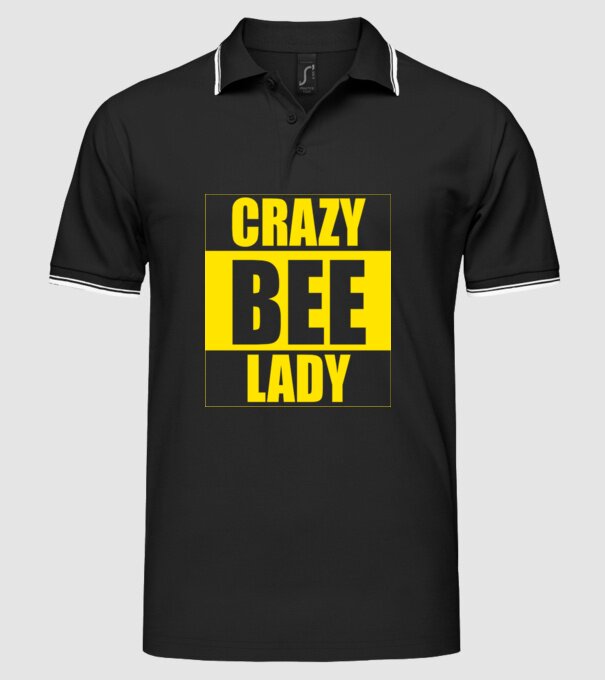 Crazy bee lady model negru pe tricou