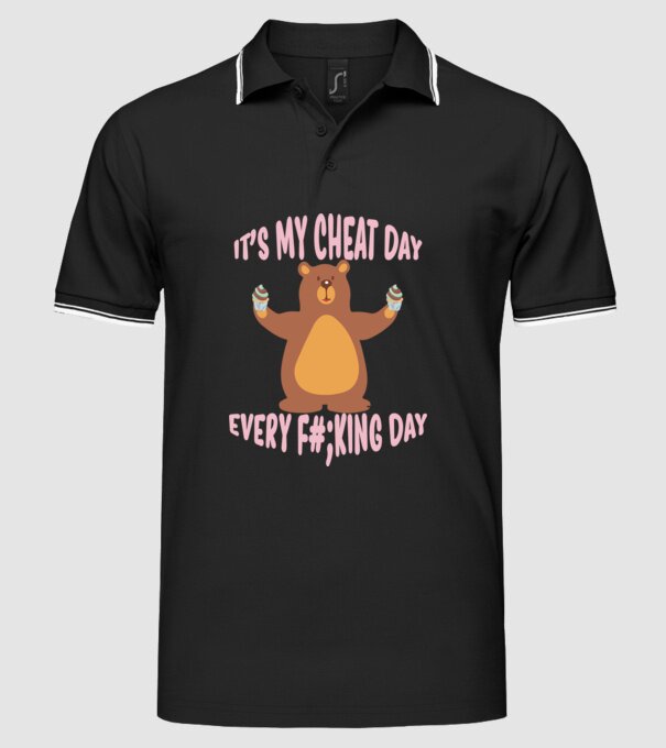 Urs trișor model negru pe tricou