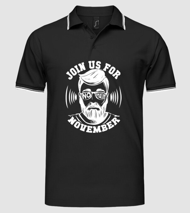 Alătură-te mișcării No Shave November (engleză) model negru pe tricou