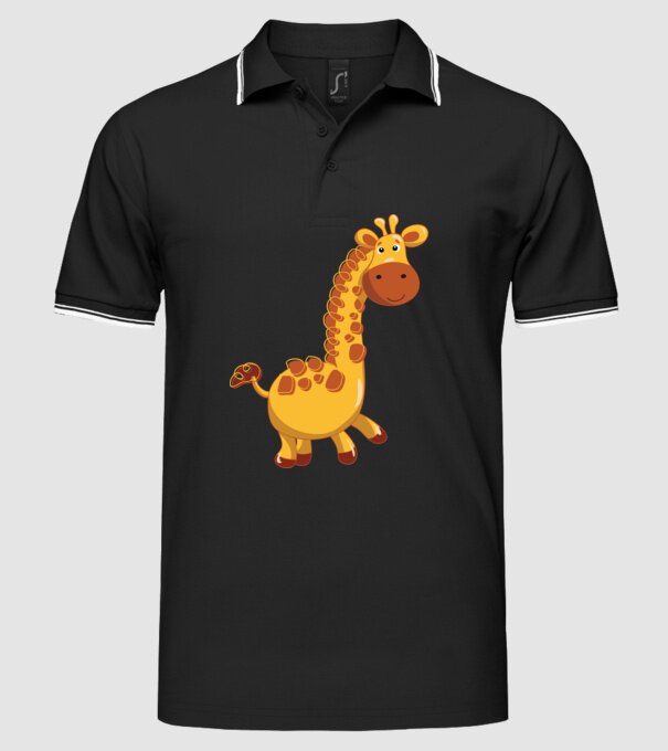 Cute giraffe model negru pe tricou
