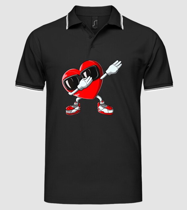 Dab inima model negru pe tricou