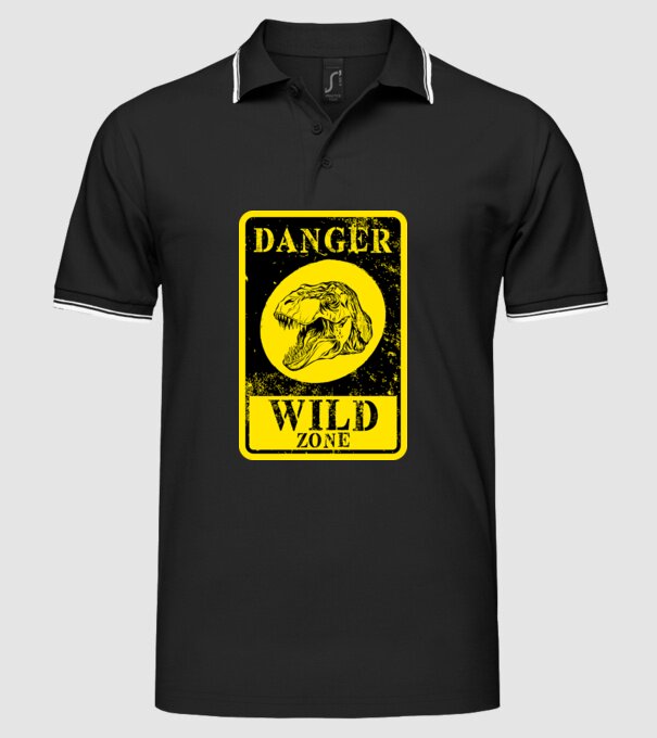 Danger wild zone model negru pe tricou