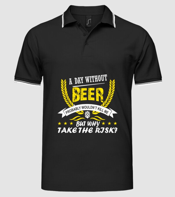 Day without beer model negru pe tricou