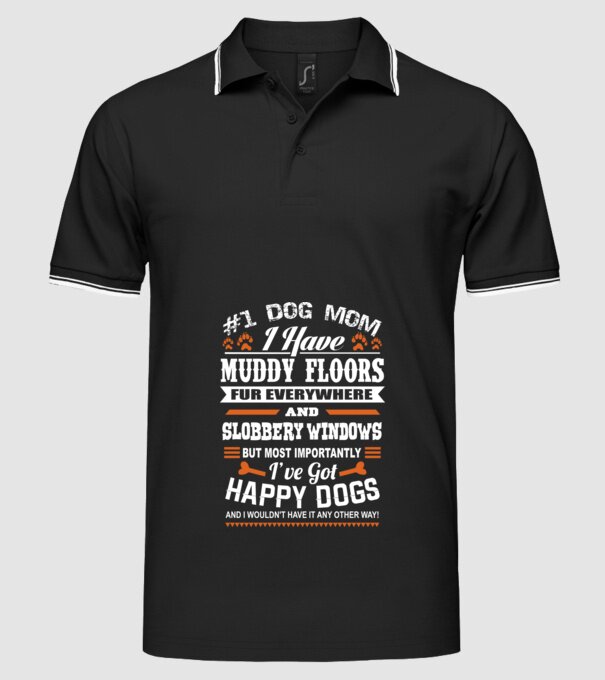 Dog mom be like model negru pe tricou