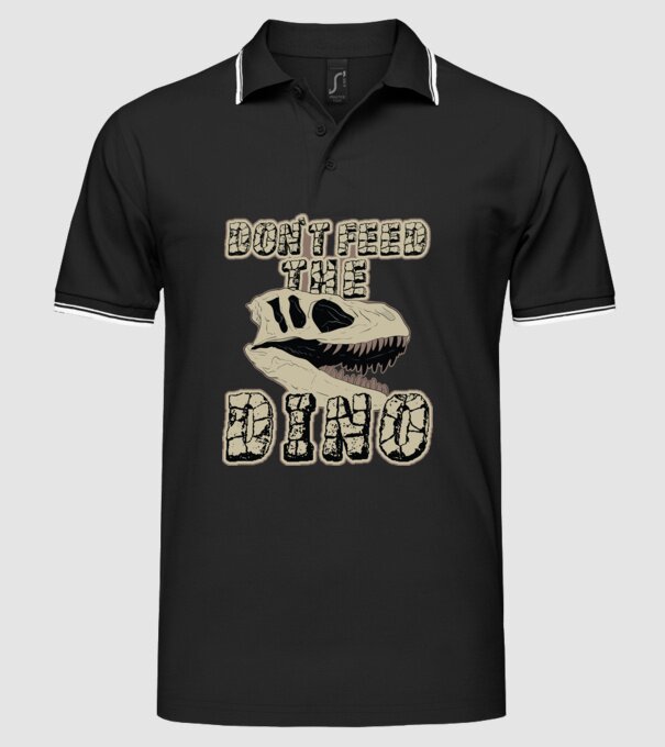 Dont feed the dino model negru pe tricou