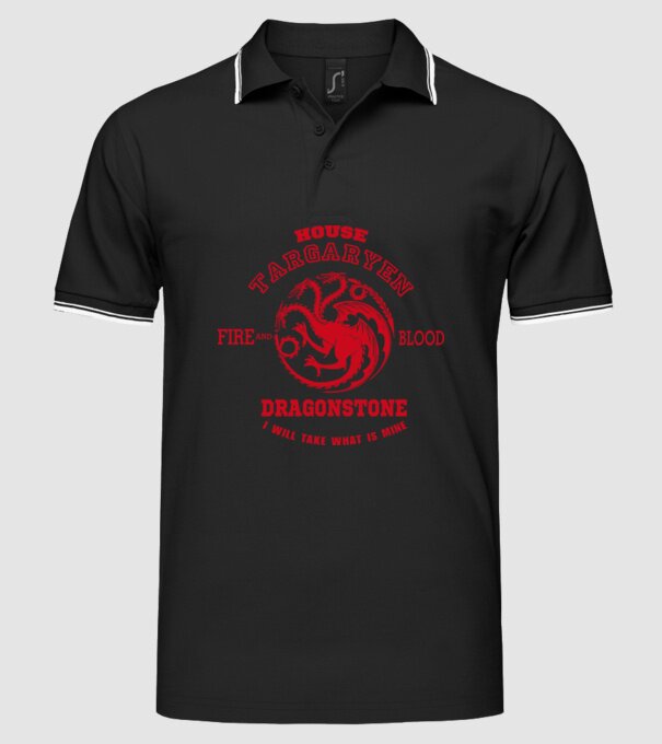 Dragonstone model negru pe tricou