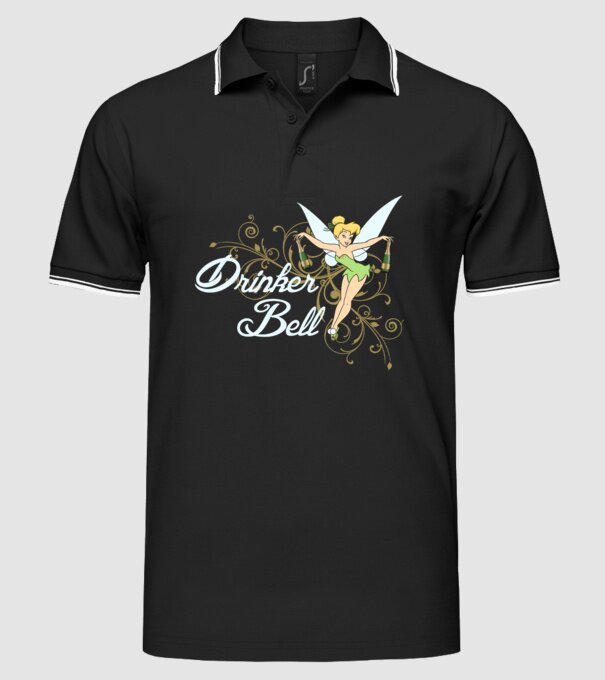Drinkerbell model negru pe tricou