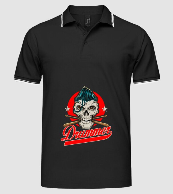 Drummer model negru pe tricou