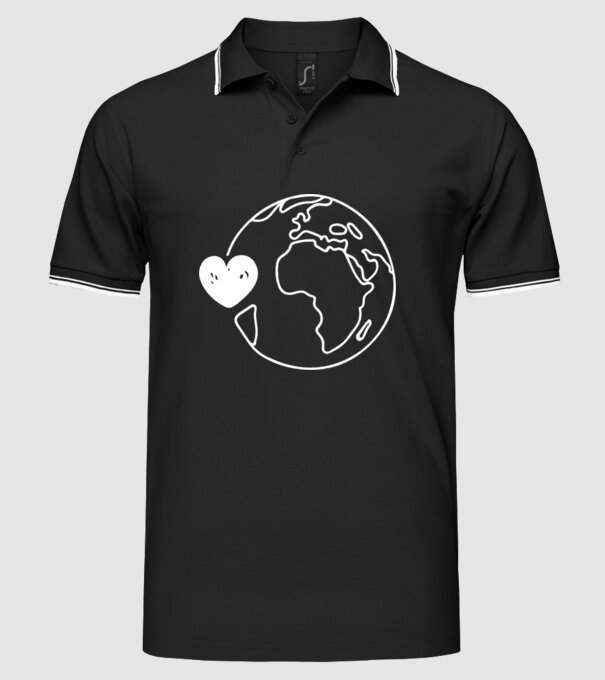 EarthLogo model negru pe tricou