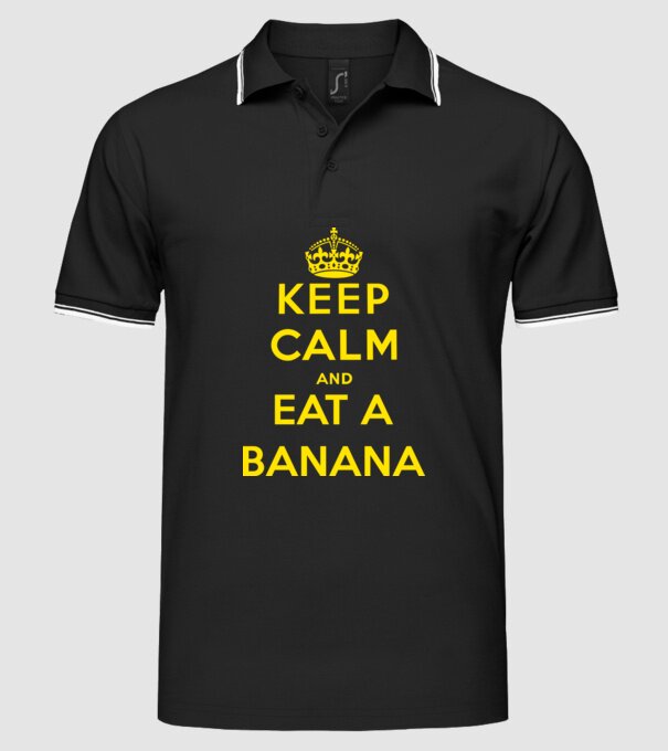 Eat banana model negru pe tricou
