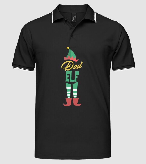 Elf family dad model negru pe tricou