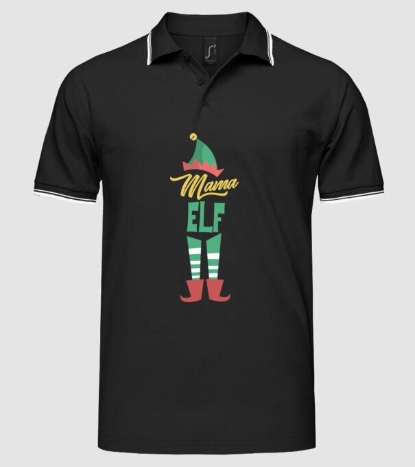 Elf family bunică model negru pe tricou