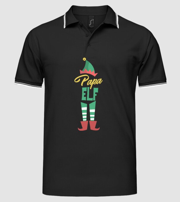 Elf family bunic model negru pe tricou