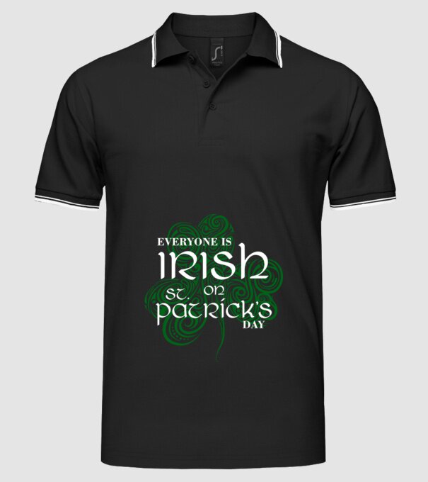 Everyone is irish shamrock model negru pe tricou