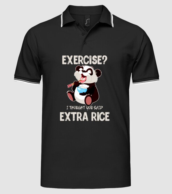 Exercise panda light model negru pe tricou