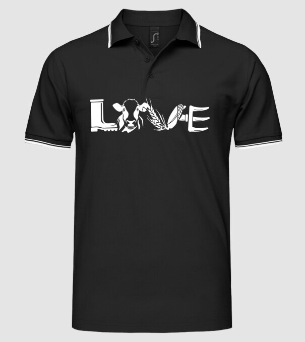 Farm love Cu tractor model negru pe tricou