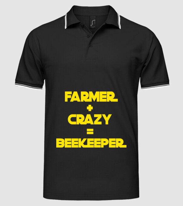 Farmer crazy beekeeper model negru pe tricou