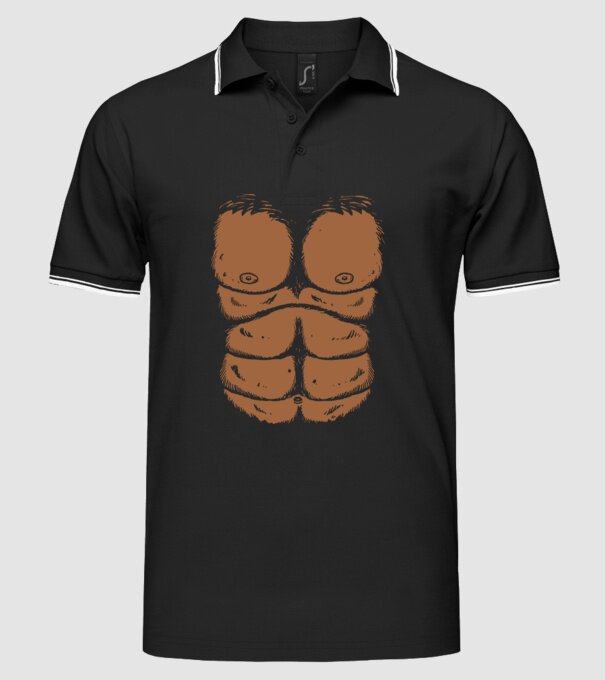 Piept de gorilă carnaval model negru pe tricou