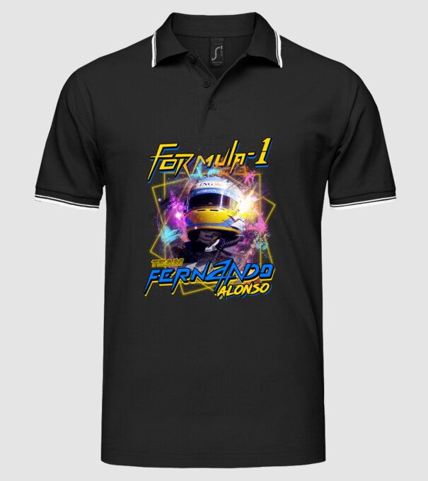 FORMULA 1 ALONSO model negru pe tricou