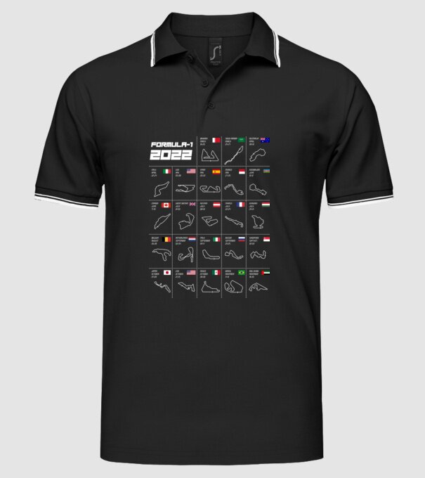 Formula 1 tracks 2022 model negru pe tricou