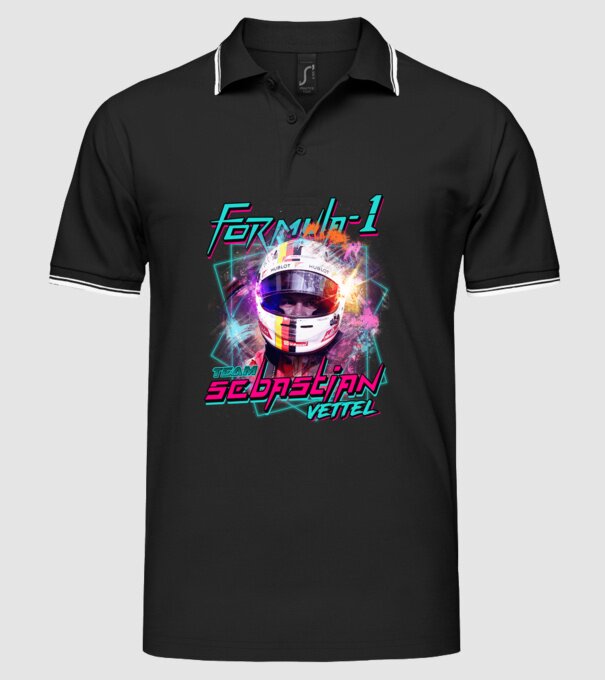 FORMULA 1 VETTEL model negru pe tricou