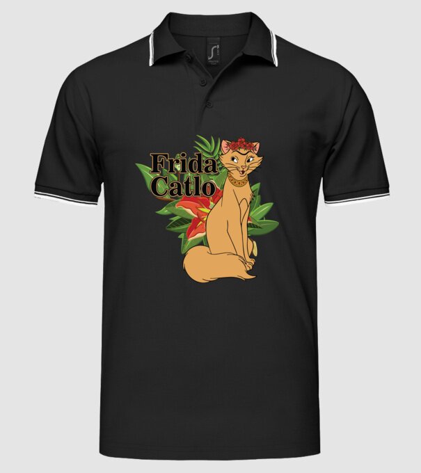 FridaCatlo model negru pe tricou