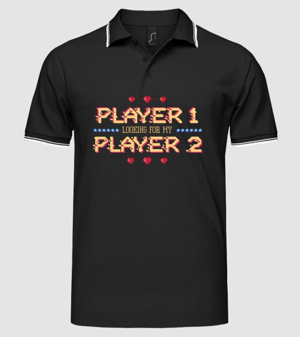 Gamer Love model negru pe tricou