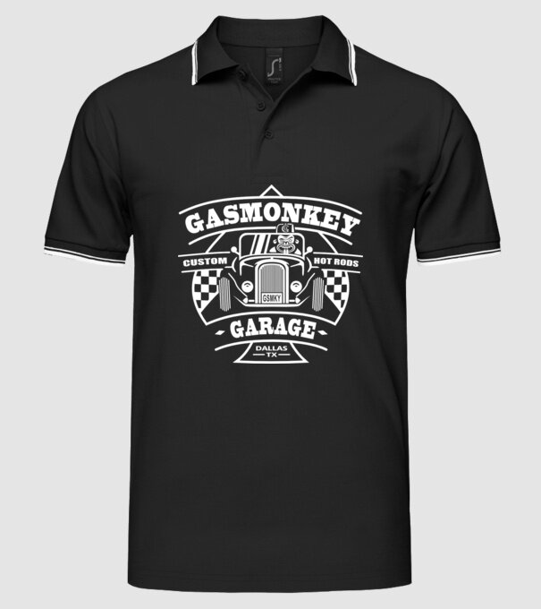 Gas Monkey model negru pe tricou