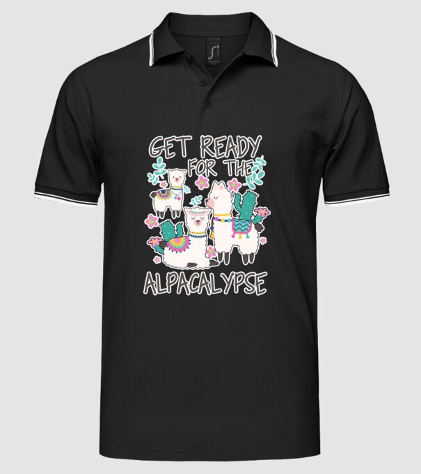 Get ready for the alpacalypse model negru pe tricou
