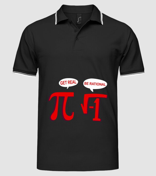 Get real, be rational model negru pe tricou